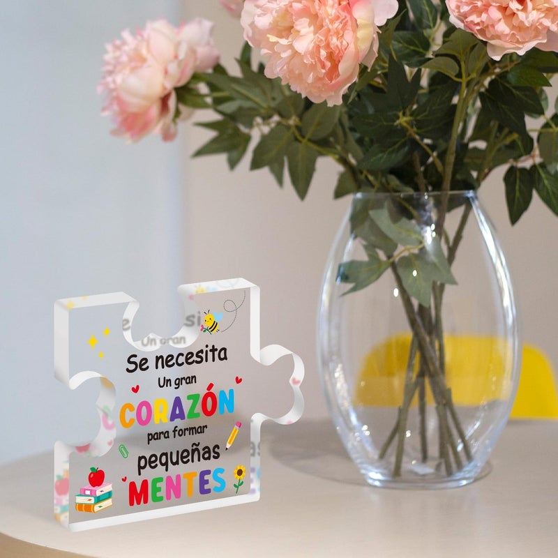 Yopyame Spanish Teacher Appreciation Gifts - Regalos para Maestra Acrylic Gift for Teacher Thank You Gifts for Teacher from Student End of Year Graduation Christmas Birthday Keepsake Gift for Teachers - Image 5